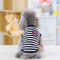 Fashionable striped cotton summer dog tshirt clothes